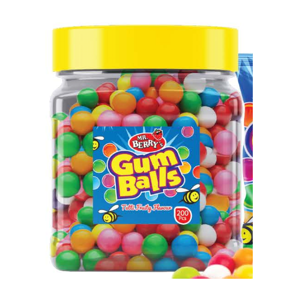 GUM BALLS MR BERRY 200 PCS
