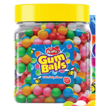GUM BALLS MR BERRY 200 PCS
