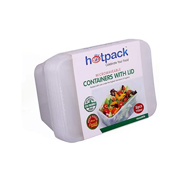 BOITE PLAST TRANSP HOTPACK /5