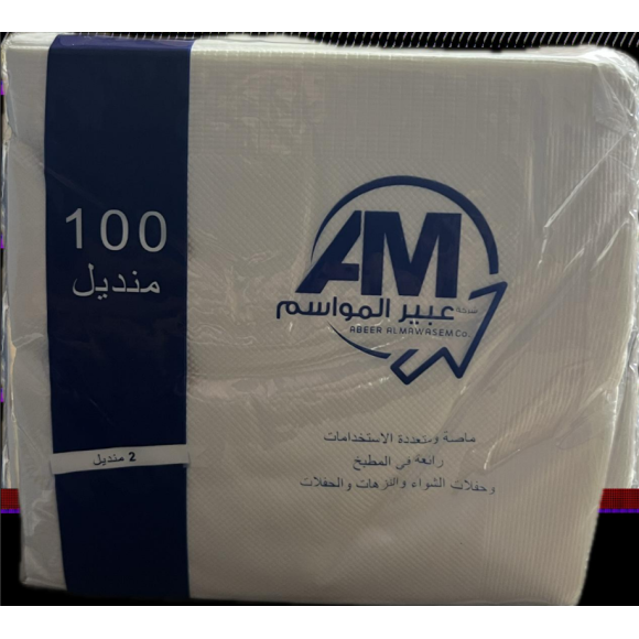 SERVIETTE PAPIER BLANC 30*30CM