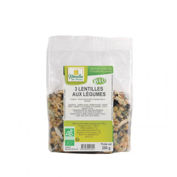BIO 3 LENTILLE LEGUME 250GR