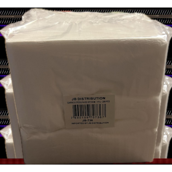 SERVIETTE BLANC 23*23CM -200