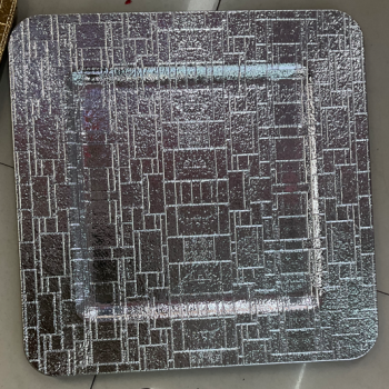 PLATEAU CARRÉ ARGENTÉ PLASTIQU