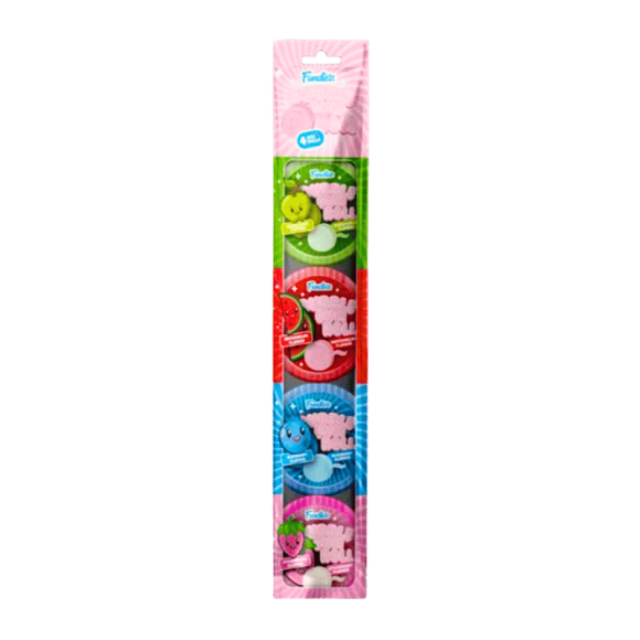 FUNDIEZ BUBBLE ROLL GUM MIX 4x